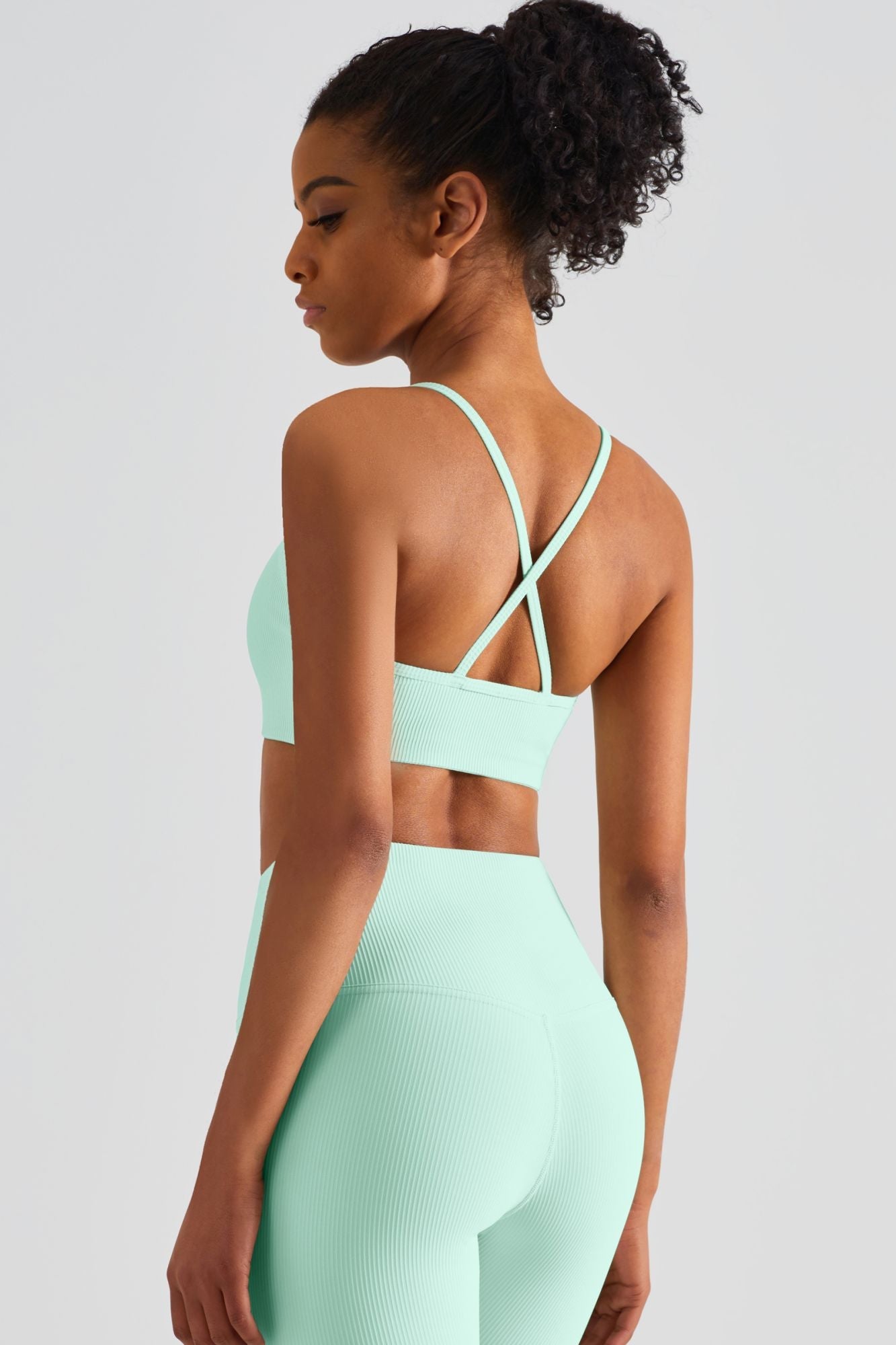 Ribbed Sports Bra & Shorts Activewear Set by bornfocus