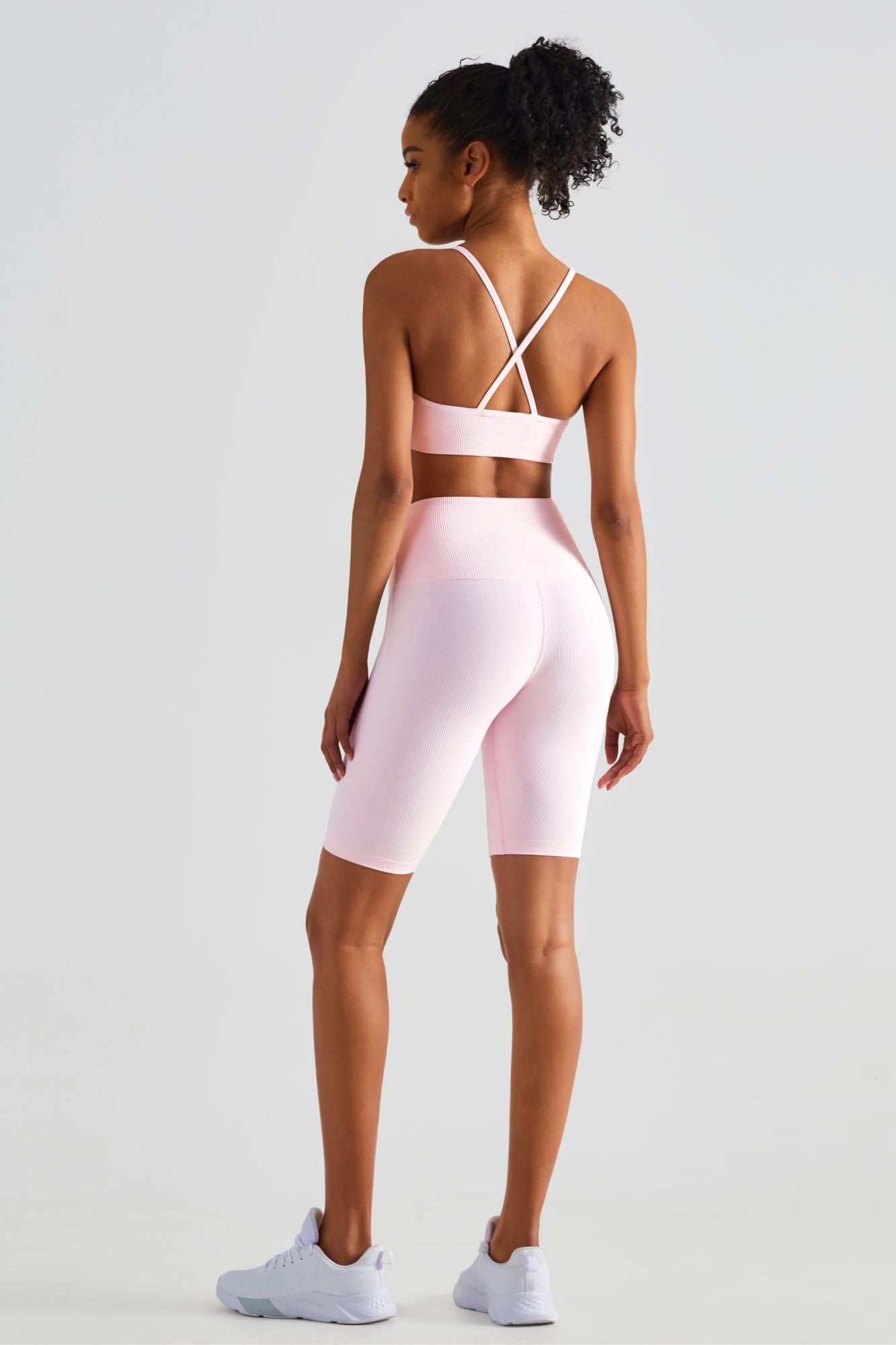 Ribbed Sports Bra & Shorts Activewear Set by bornfocus