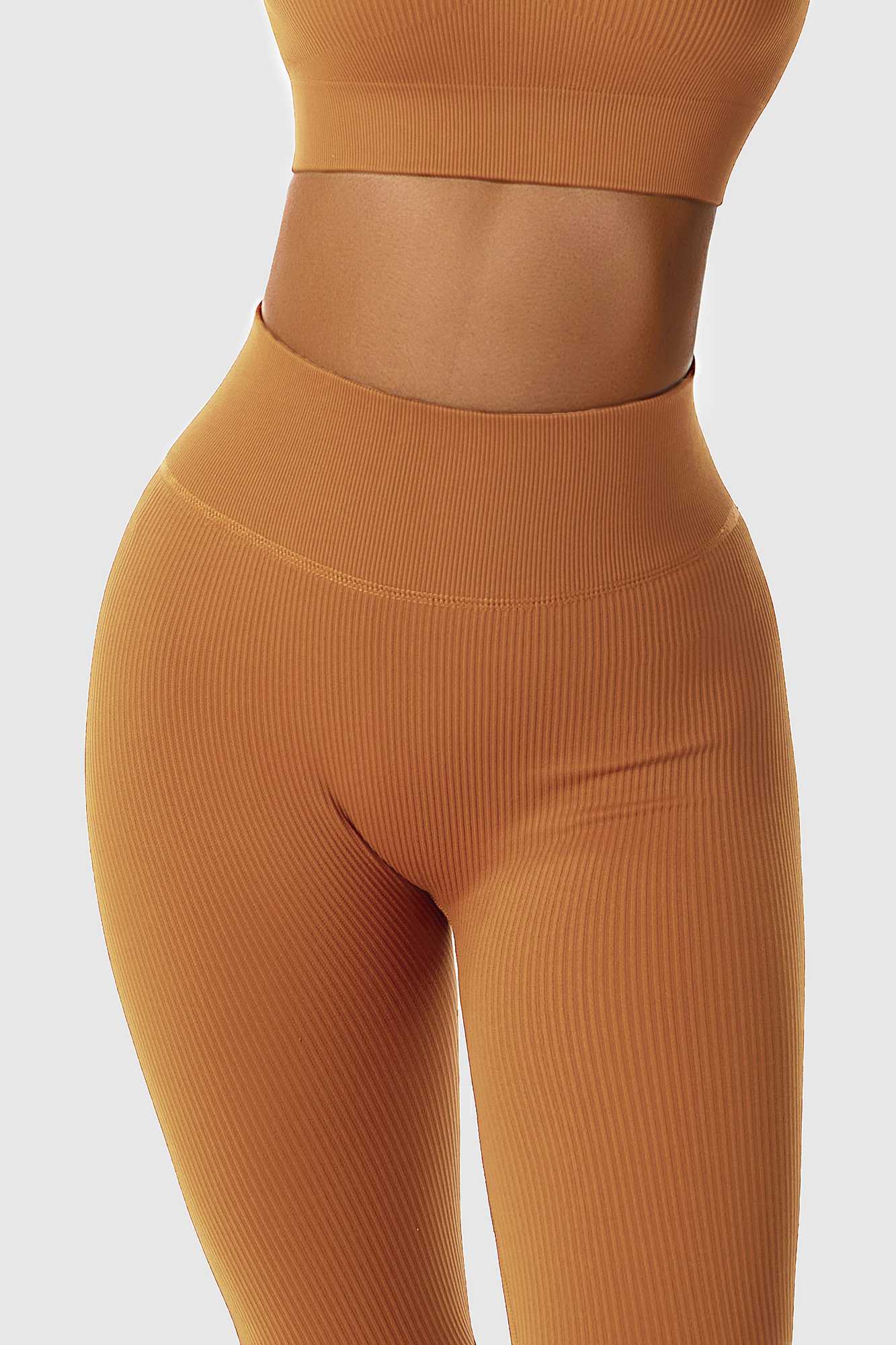 Ribbed Seamless Workout Leggings by bornfocus