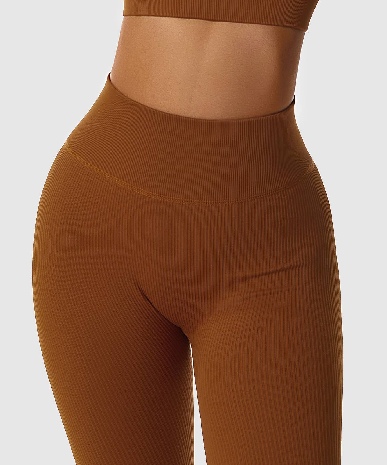 Ribbed Seamless Workout Leggings by bornfocus