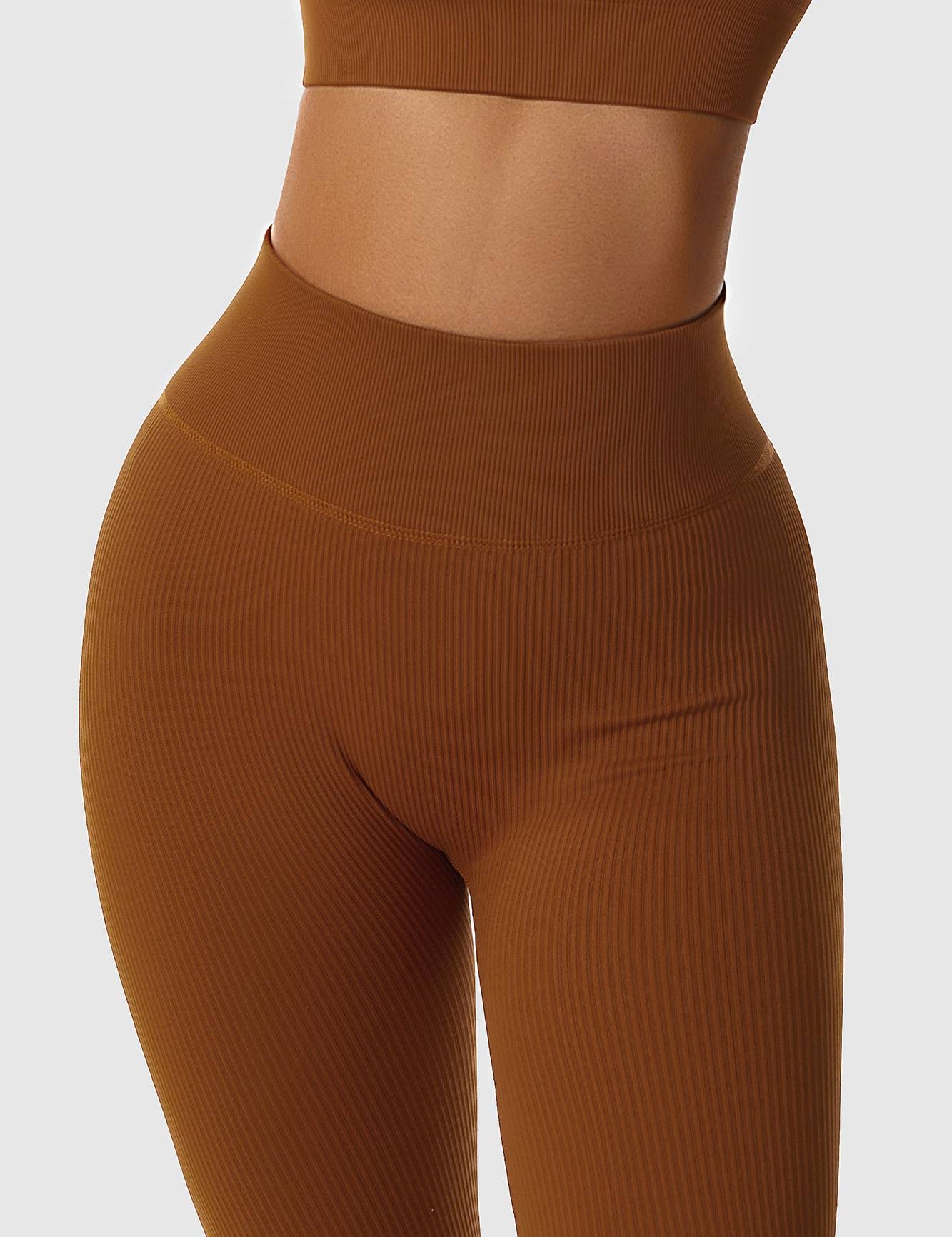 Ribbed Seamless Workout Leggings by bornfocus