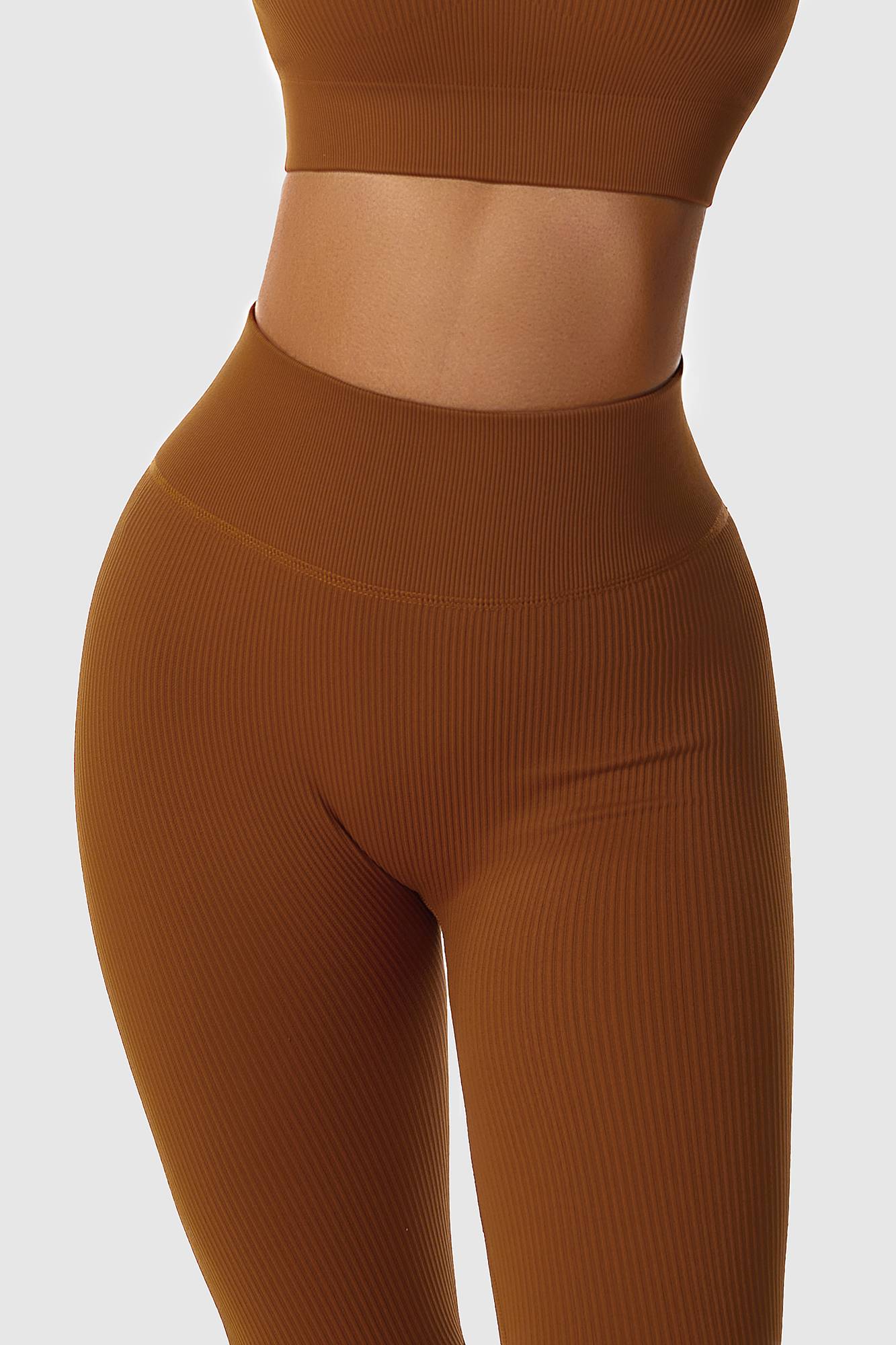 Ribbed Seamless Workout Leggings by bornfocus