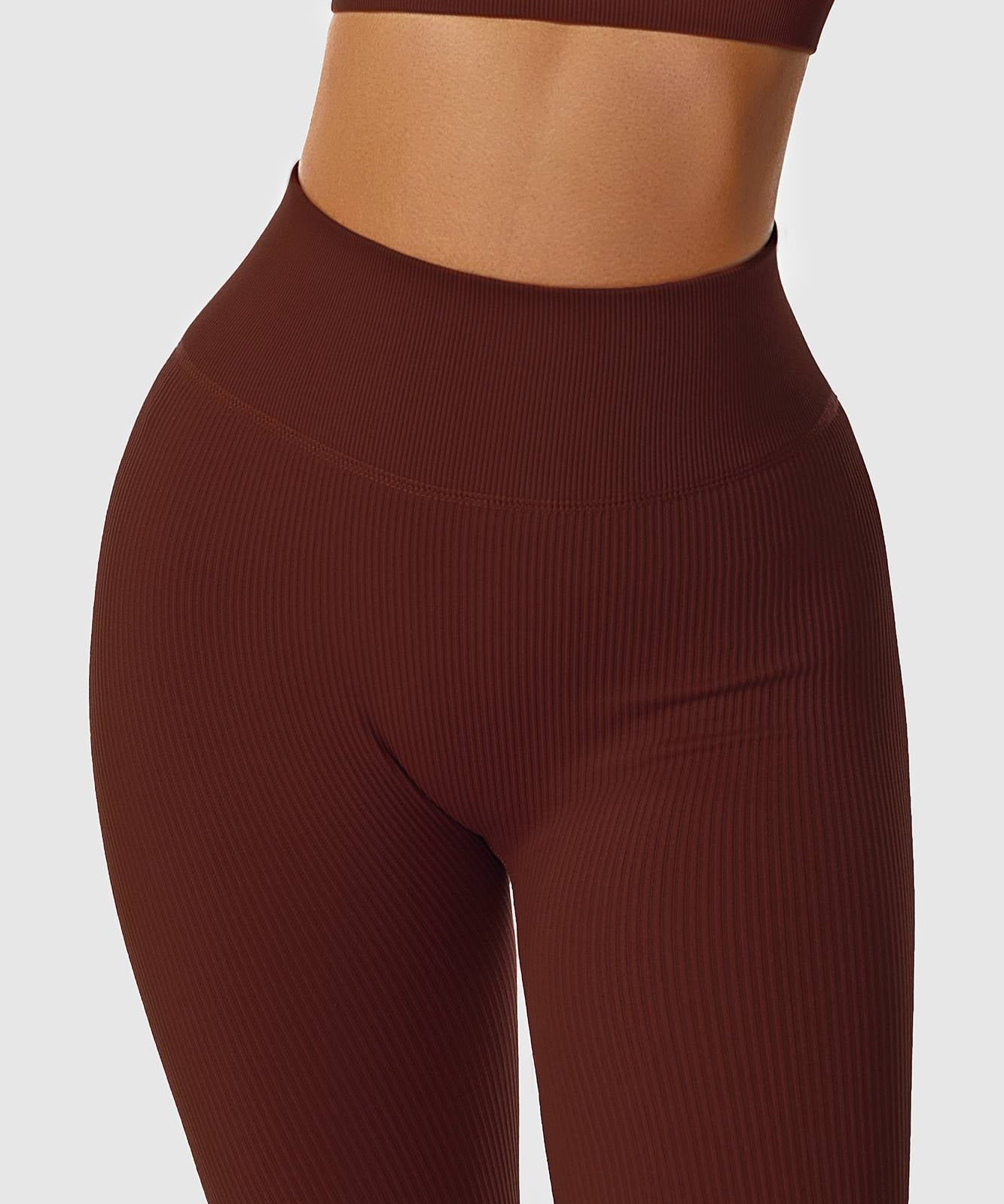 Ribbed Seamless Workout Leggings by bornfocus