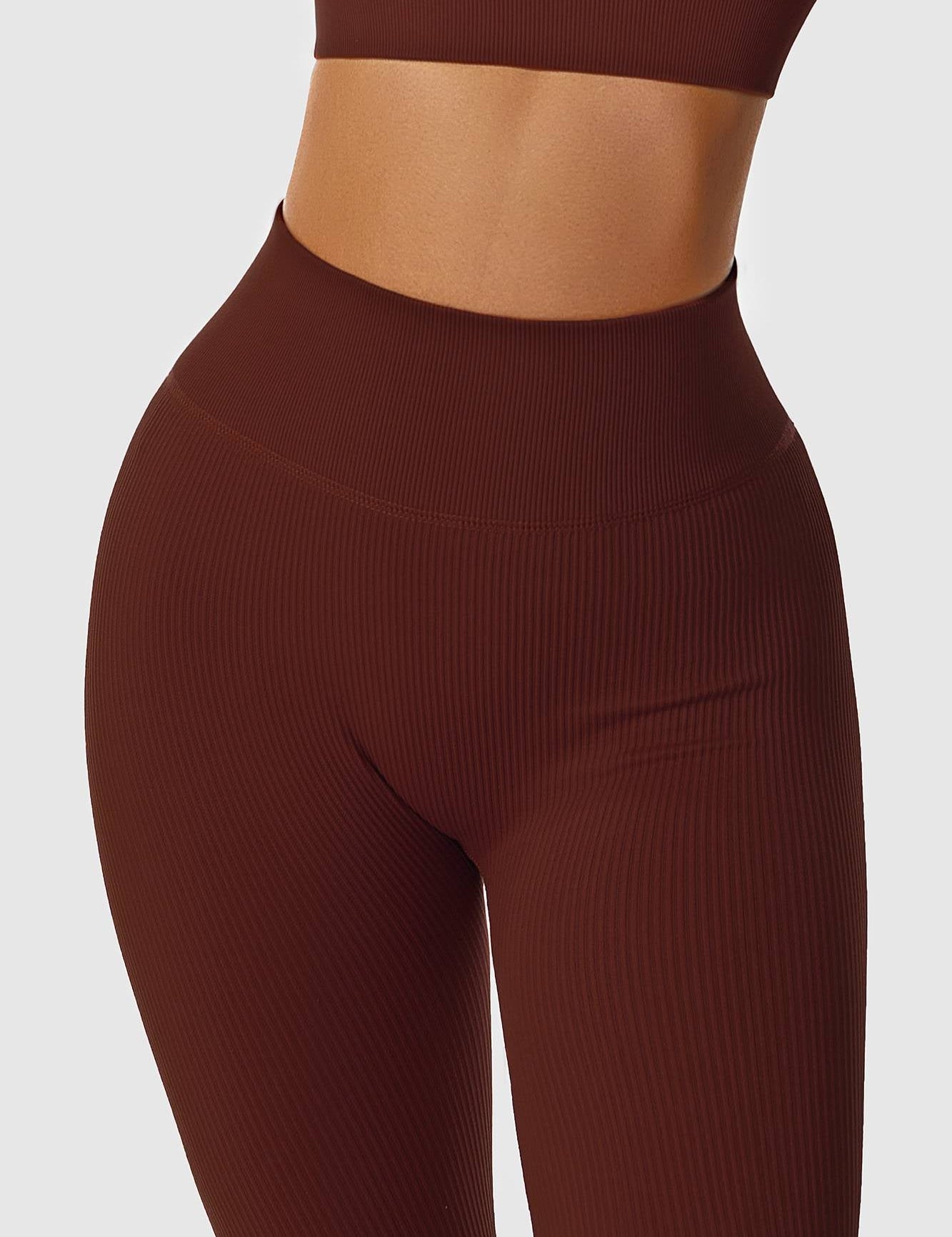 Ribbed Seamless Workout Leggings by bornfocus