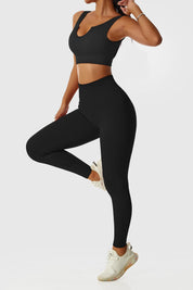 Ribbed Seamless Workout Leggings by bornfocus