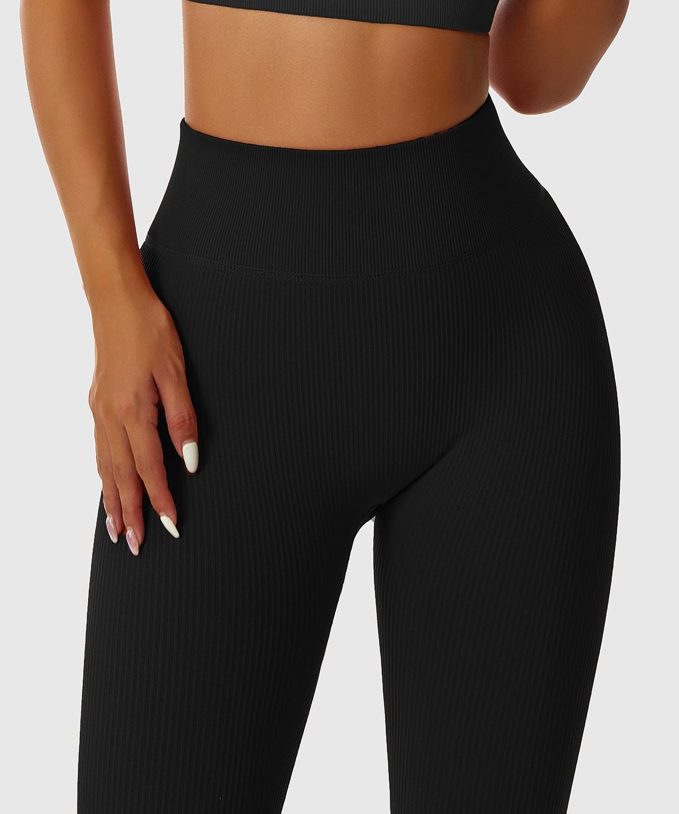 Ribbed Seamless Workout Leggings by bornfocus