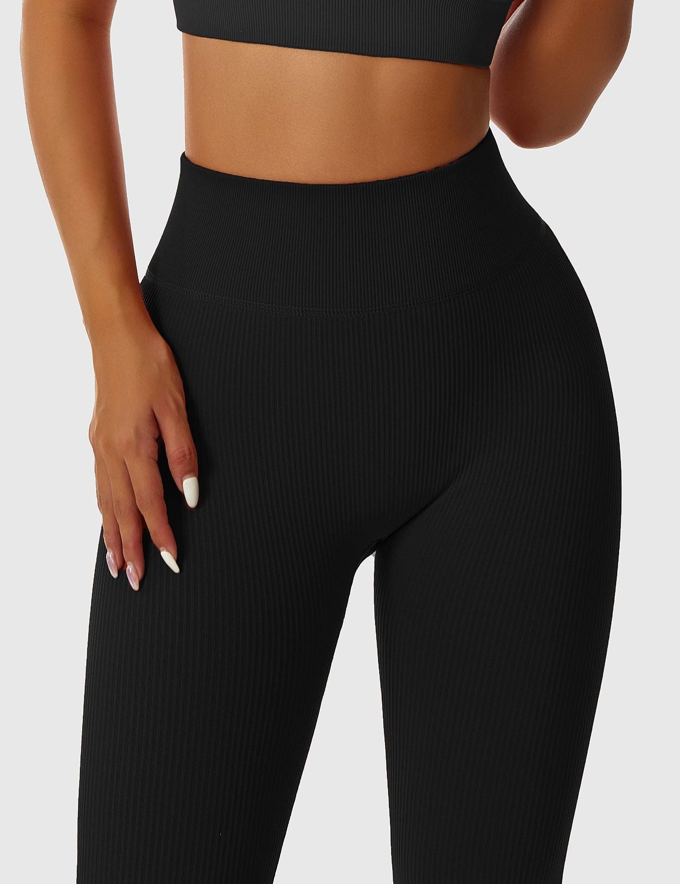 Ribbed Seamless Workout Leggings by bornfocus