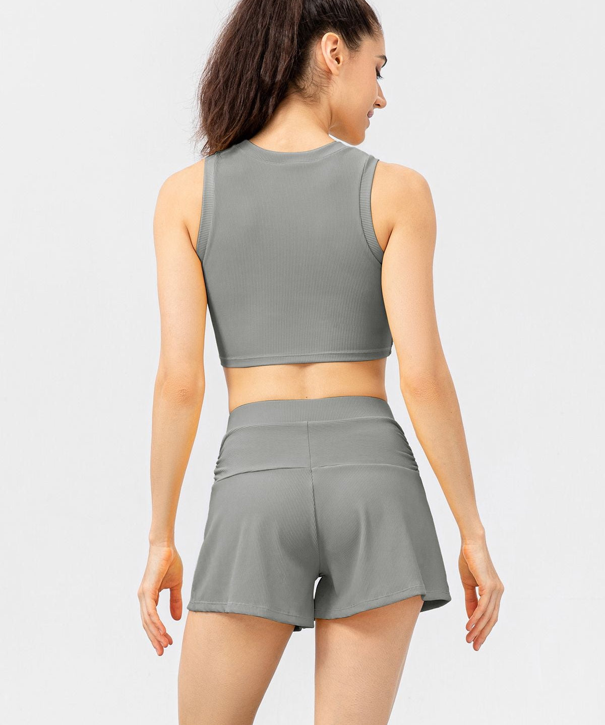 Ribbed Tank Top and Shorts Athleisure Set by bornfocus