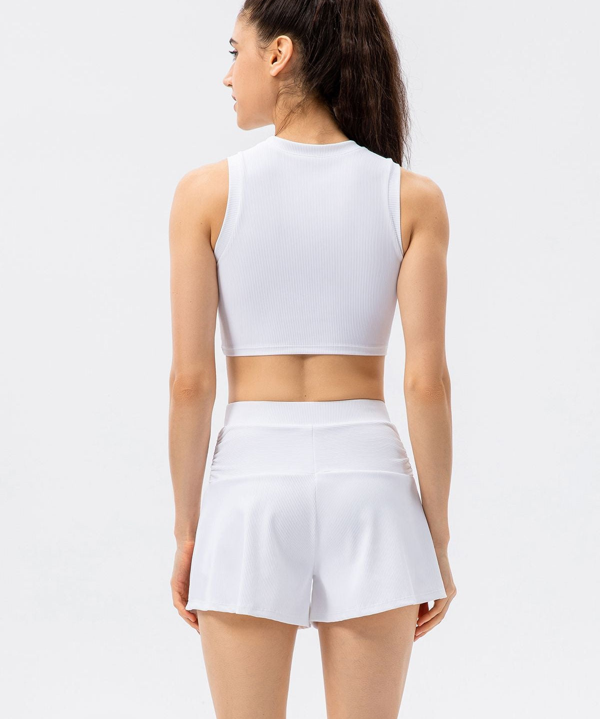 Ribbed Tank Top and Shorts Athleisure Set by bornfocus