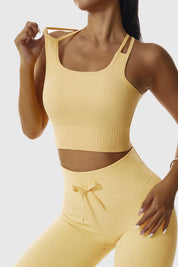 Ribbed Longline Racer Crop Top by bornfocus