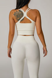 Ribbed Longline Racer Crop Top by bornfocus