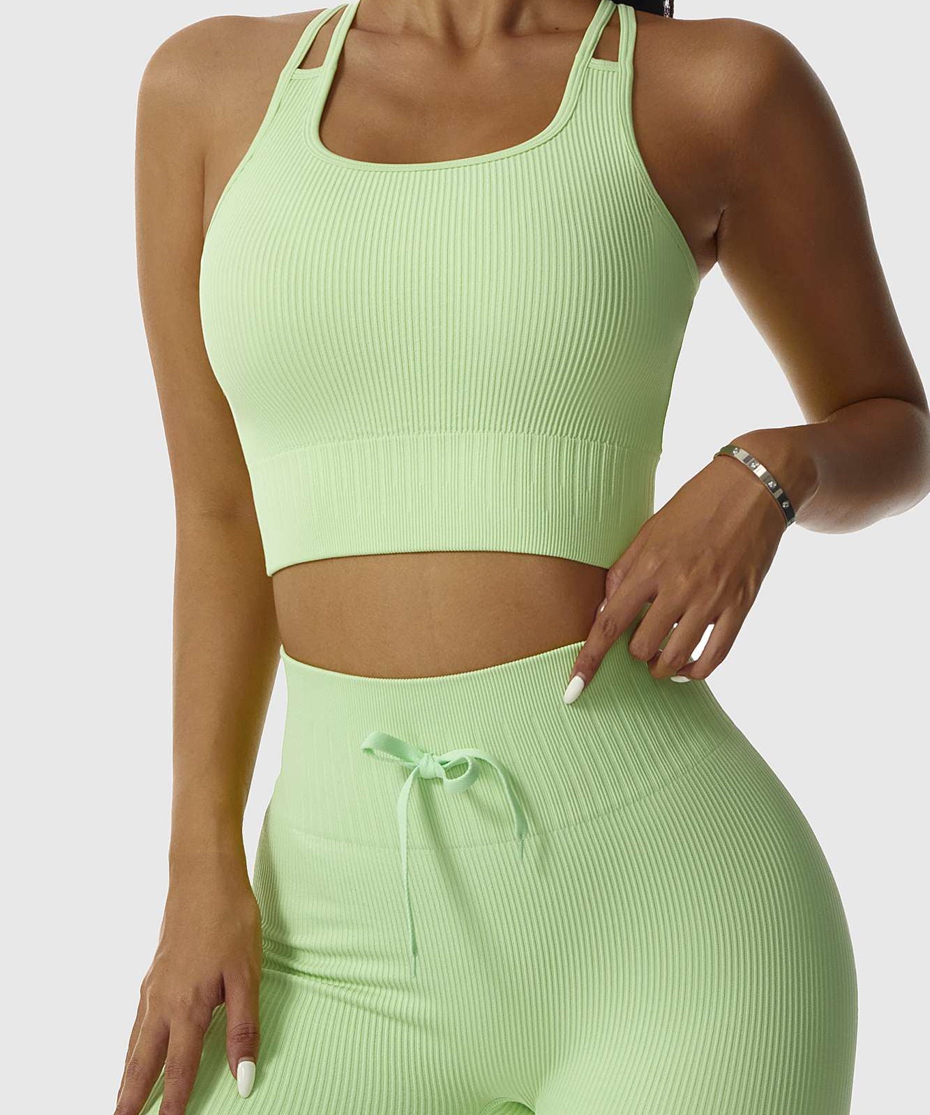 Ribbed Longline Racer Crop Top by bornfocus