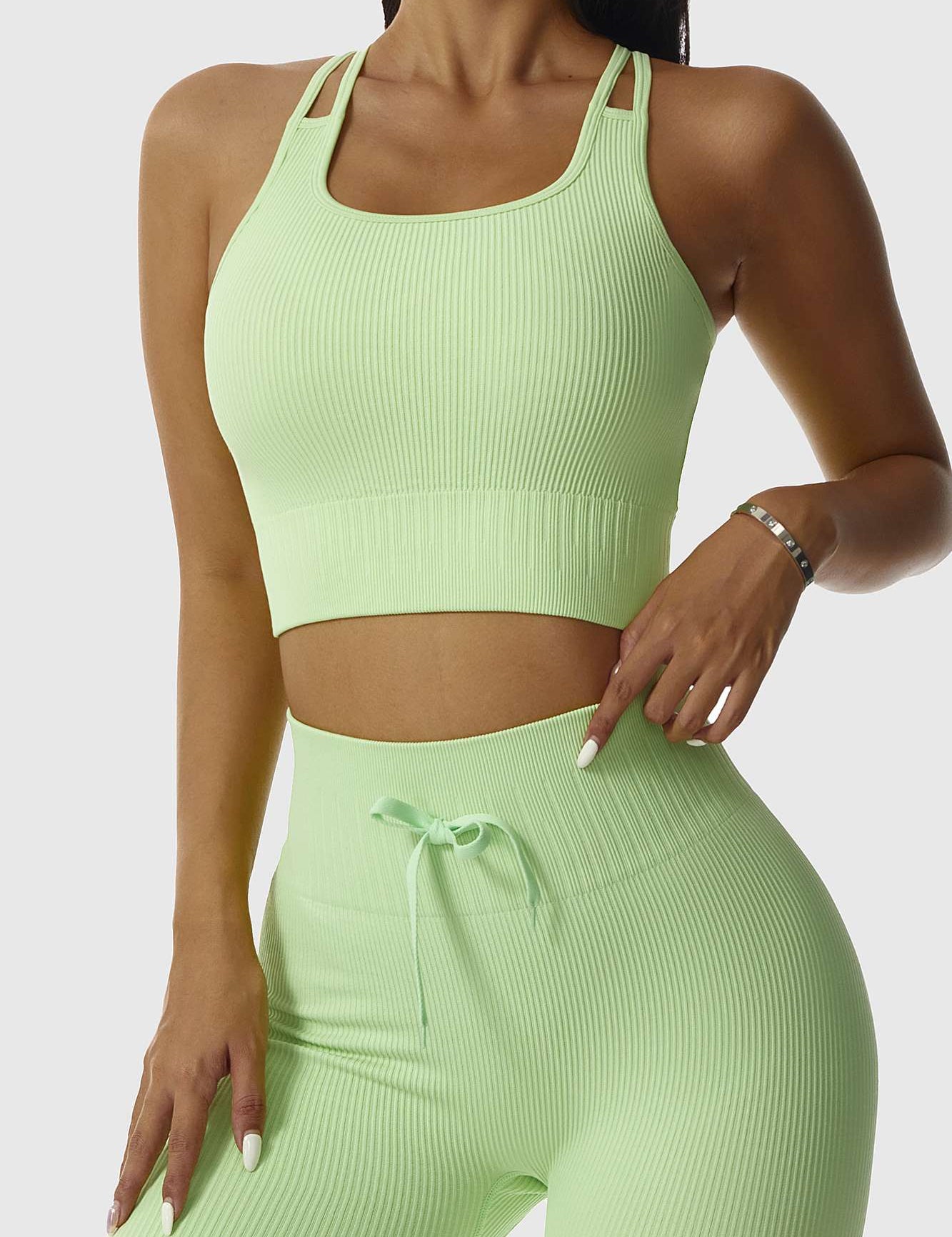 Ribbed Longline Racer Crop Top by bornfocus