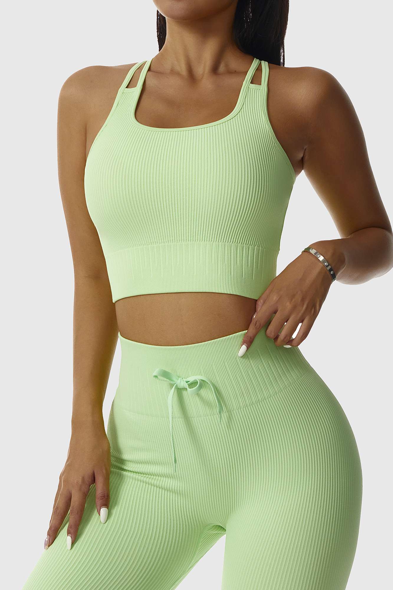 Ribbed Longline Racer Crop Top by bornfocus