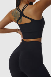 Ribbed Longline Racer Crop Top by bornfocus