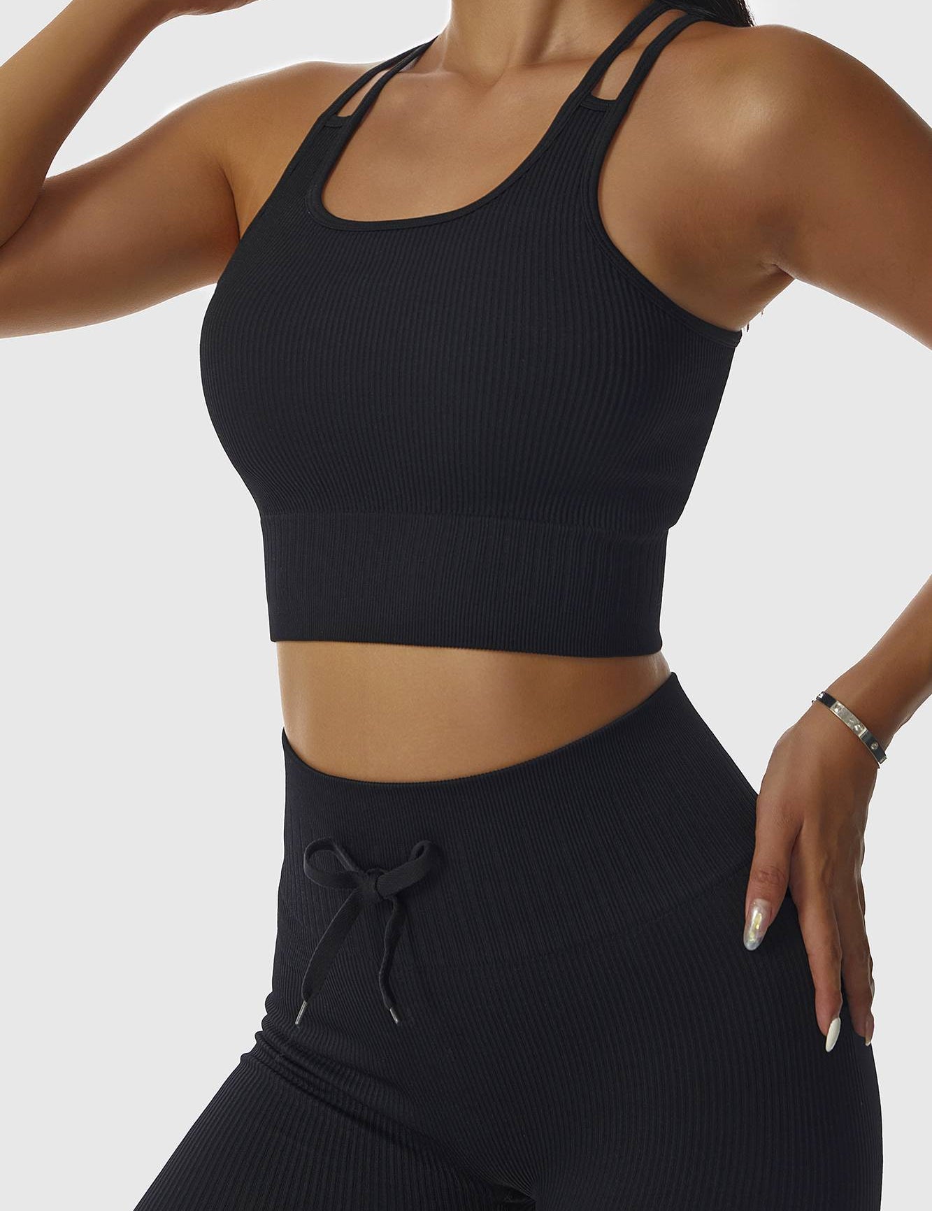 Ribbed Longline Racer Crop Top by bornfocus