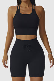 Ribbed Longline Racer Crop Top by bornfocus