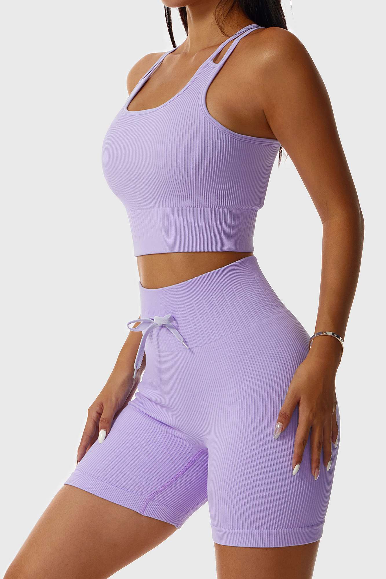 Ribbed Longline Racer Crop Top by bornfocus