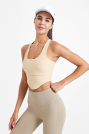 Ribbed Sleeveless Bustier Crop Top by bornfocus