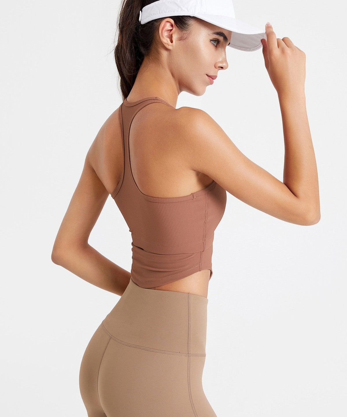 Ribbed Sleeveless Bustier Crop Top by bornfocus