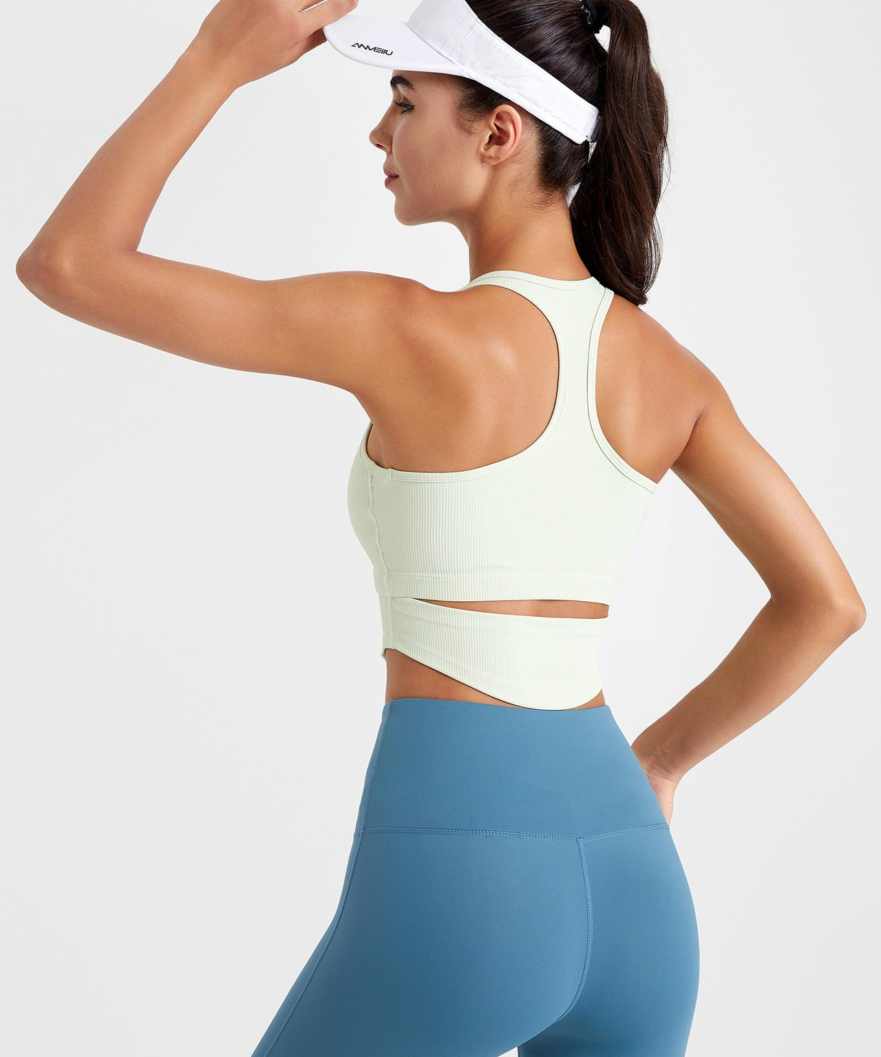 Ribbed Sleeveless Bustier Crop Top by bornfocus