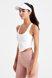 Ribbed Sleeveless Bustier Crop Top by bornfocus