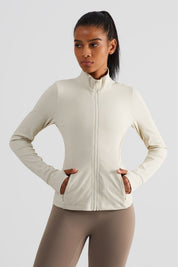 Ribbed Stand-Collar Full Zip Track Jacket by bornfocus