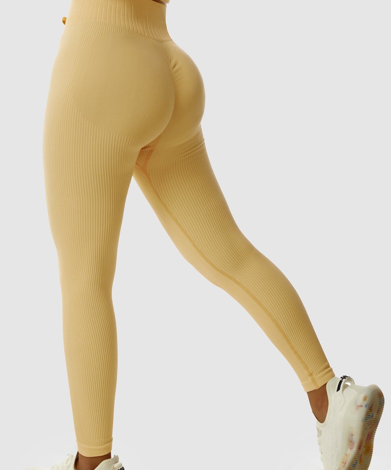 Ribbed Tie Front Seamless Workout Leggings by bornfocus