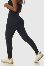 Ribbed Tie Front Seamless Workout Leggings by bornfocus