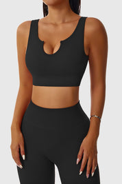 Ribbed U-Neckline Sports Bra by bornfocus