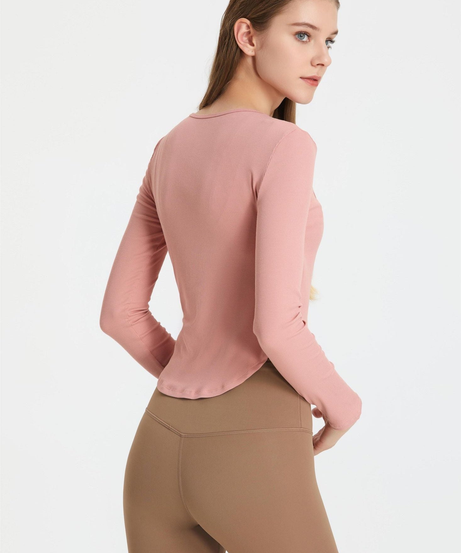 Ribbed Wrap Belted Long Sleeve Top by bornfocus