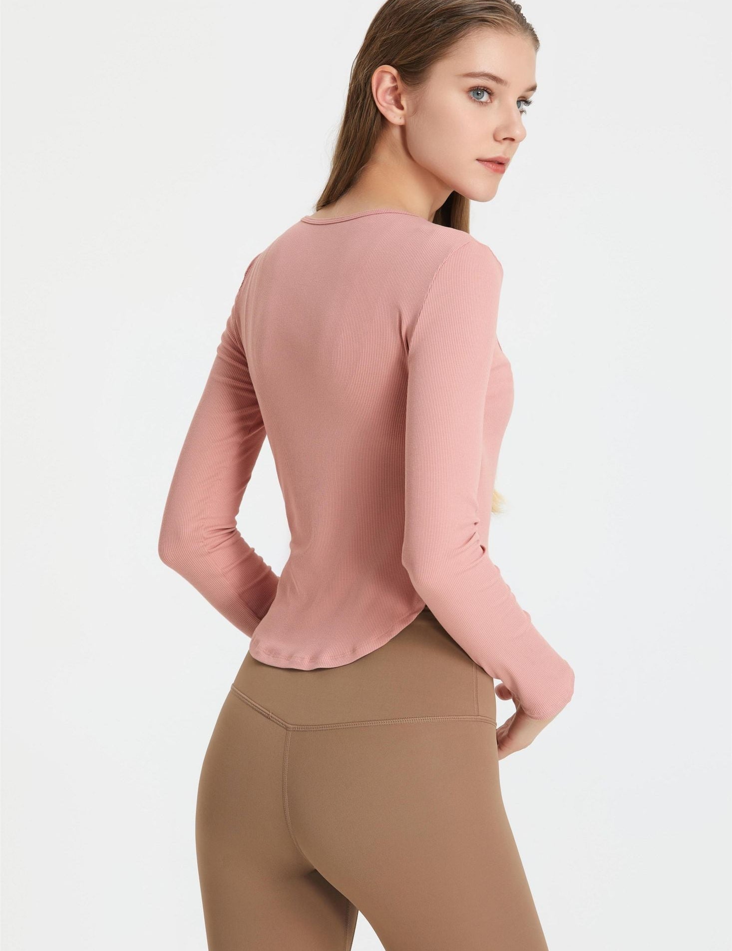 Ribbed Wrap Belted Long Sleeve Top by bornfocus