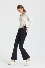 Ribbed Wrap Belted Long Sleeve Top by bornfocus