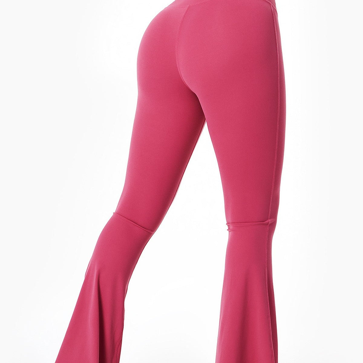 Ruched Front Waist Tie V-Cut Flared Leggings by bornfocus