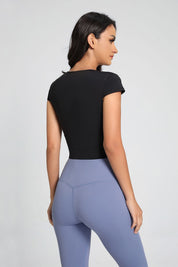 Twist Front Crop Top with Built in Bra by bornfocus