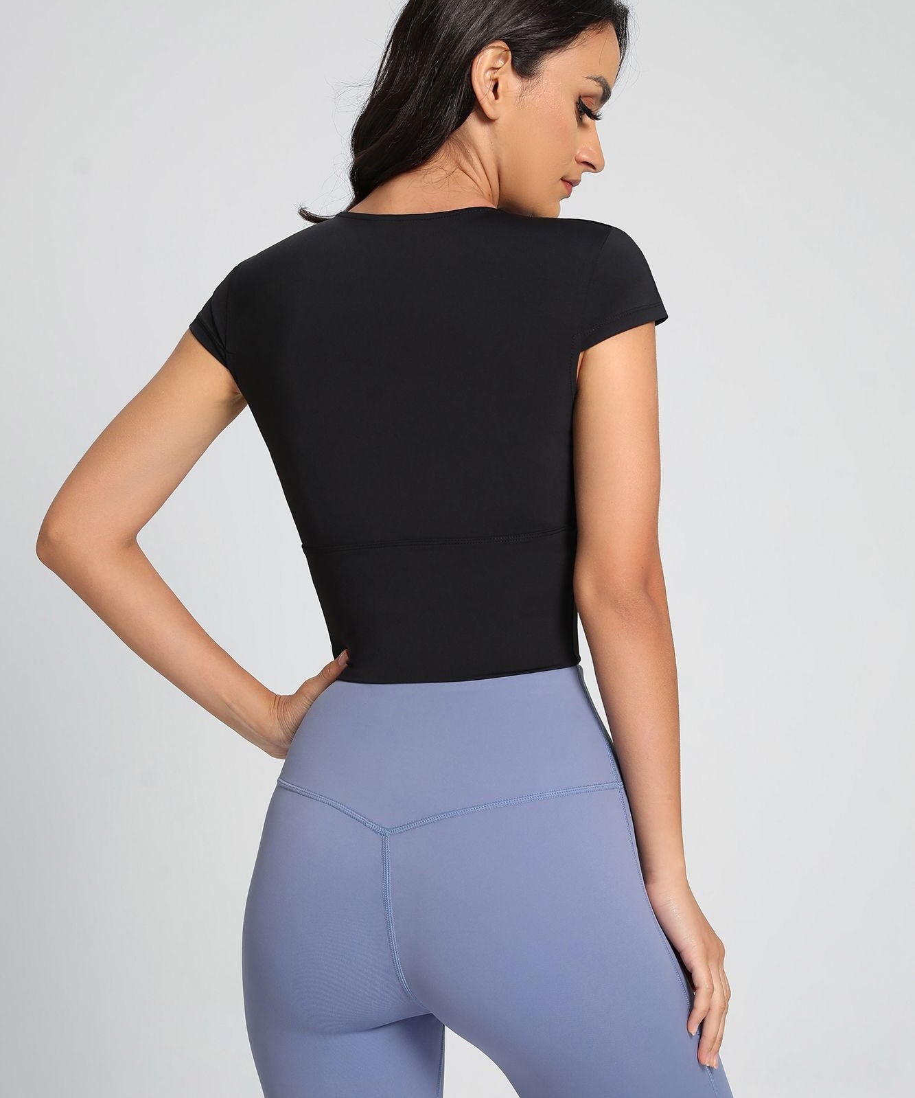 Twist Front Crop Top with Built in Bra by bornfocus