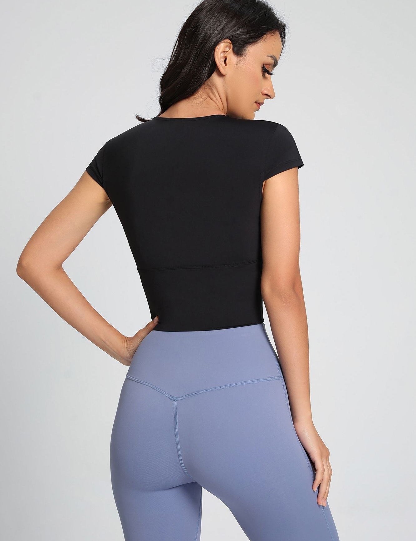 Twist Front Crop Top with Built in Bra by bornfocus