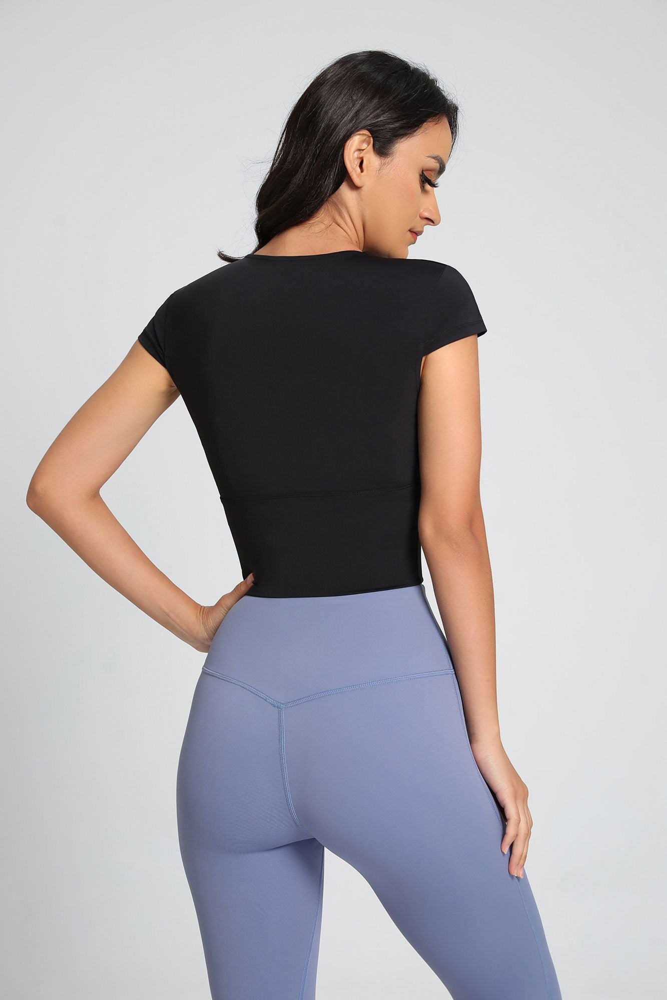 Twist Front Crop Top with Built in Bra by bornfocus