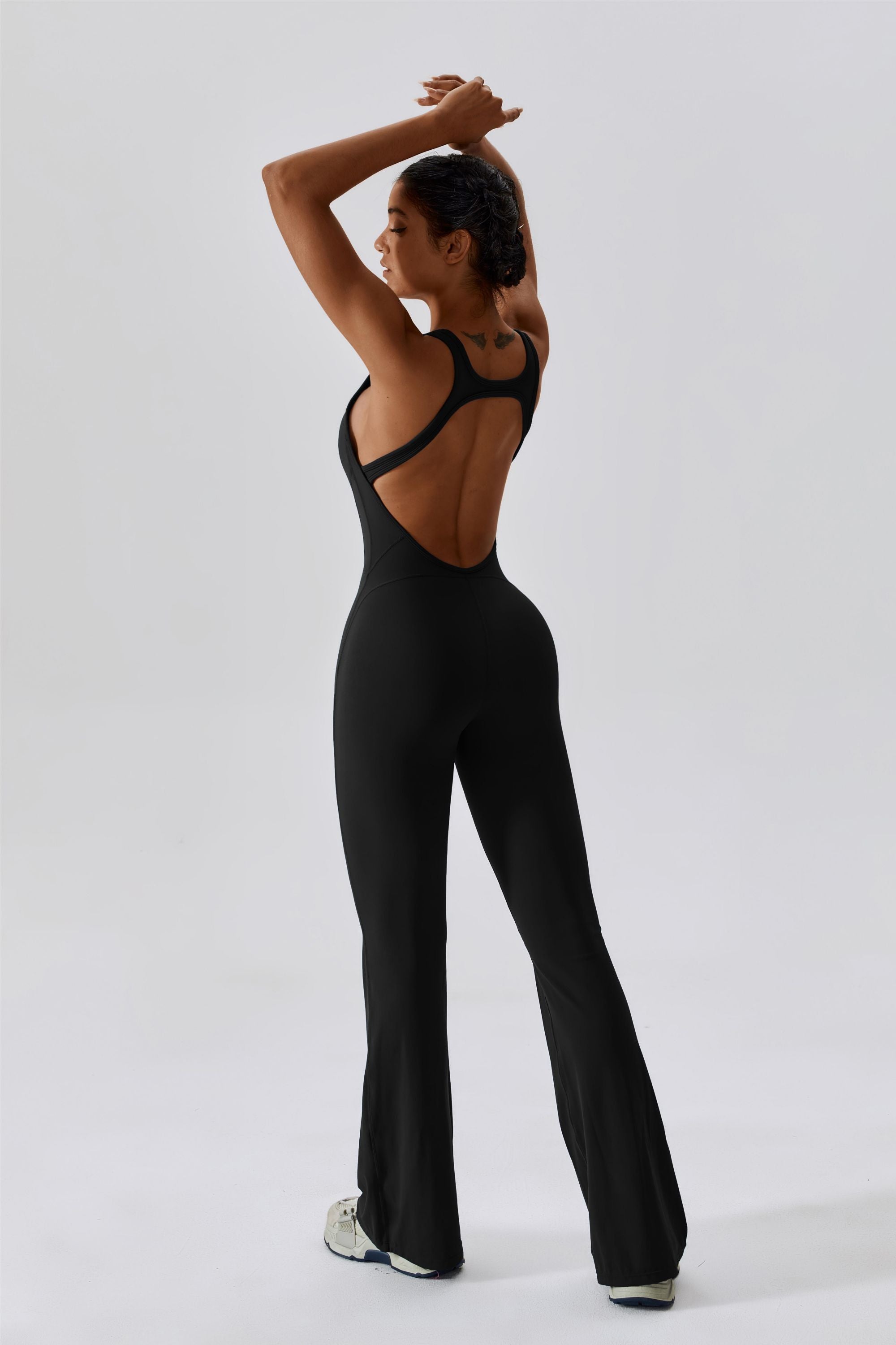 Scoop Neckline Flare Jumpsuit by bornfocus