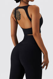 Seamless Backless Crop Tank Top by bornfocus