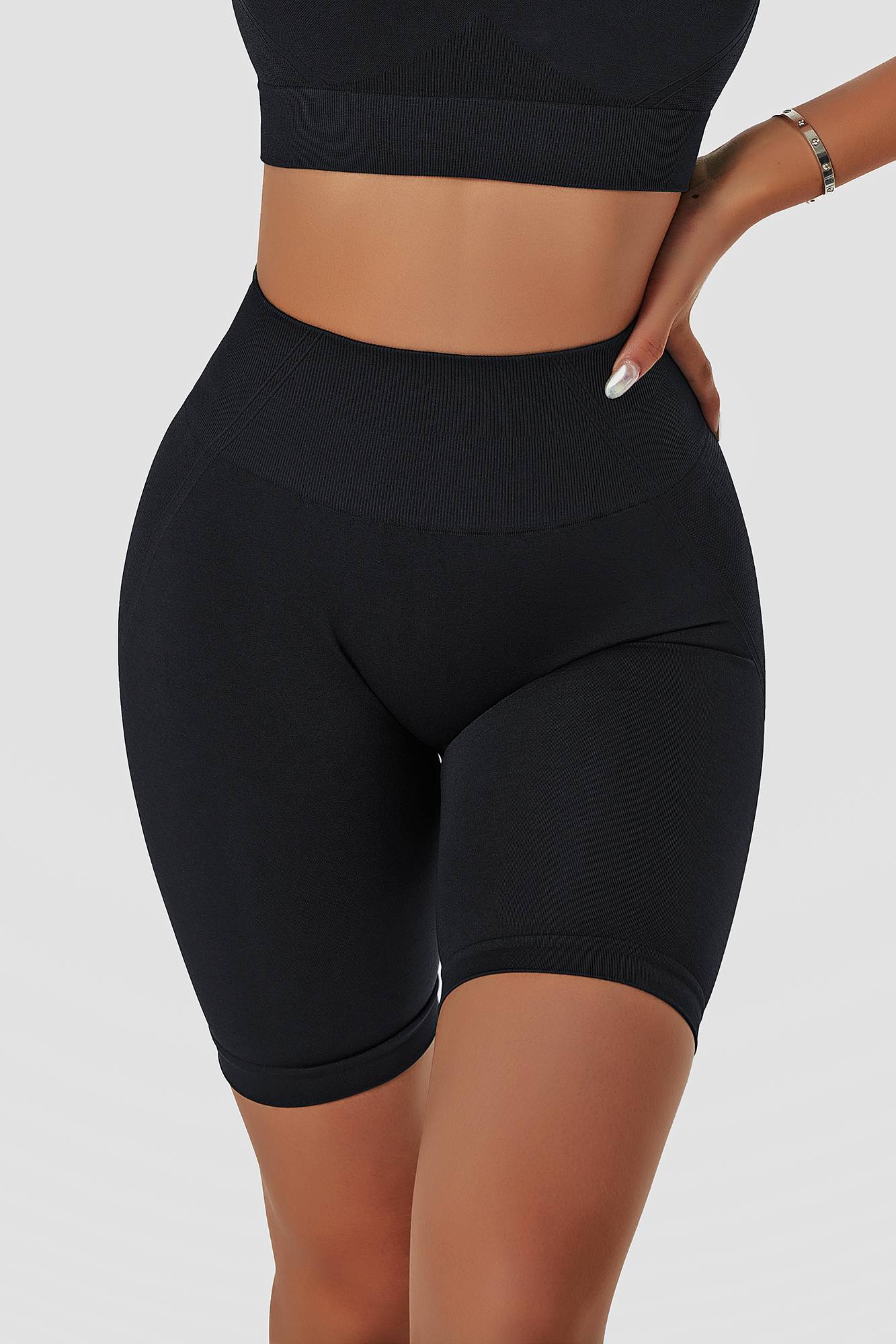 Seamless High Waist Scrunch Biker Shorts by bornfocus