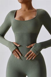 Fitted Seamless Long Sleeve Jumpsuits by bornfocus