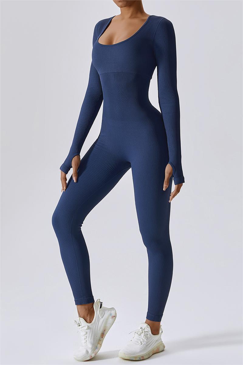 Fitted Seamless Long Sleeve Jumpsuits by bornfocus