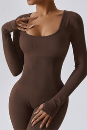 Fitted Seamless Long Sleeve Jumpsuits by bornfocus