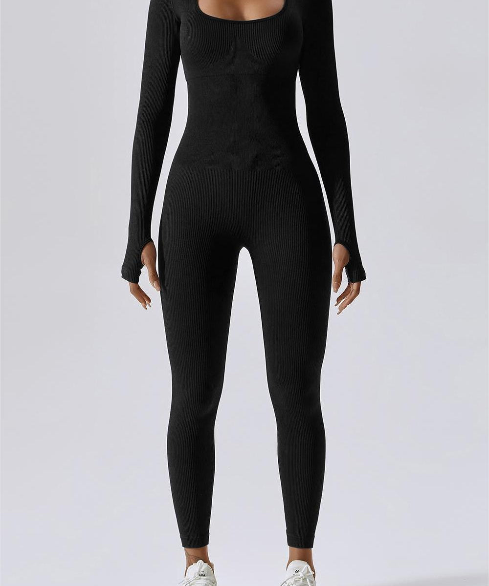 Fitted Seamless Long Sleeve Jumpsuits by bornfocus