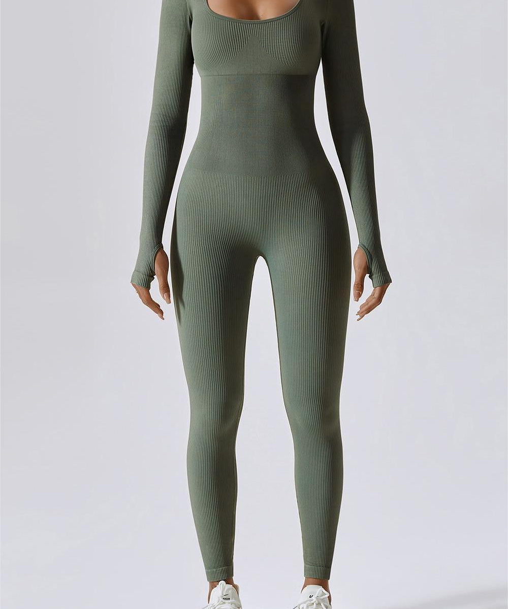 Fitted Seamless Long Sleeve Jumpsuits by bornfocus