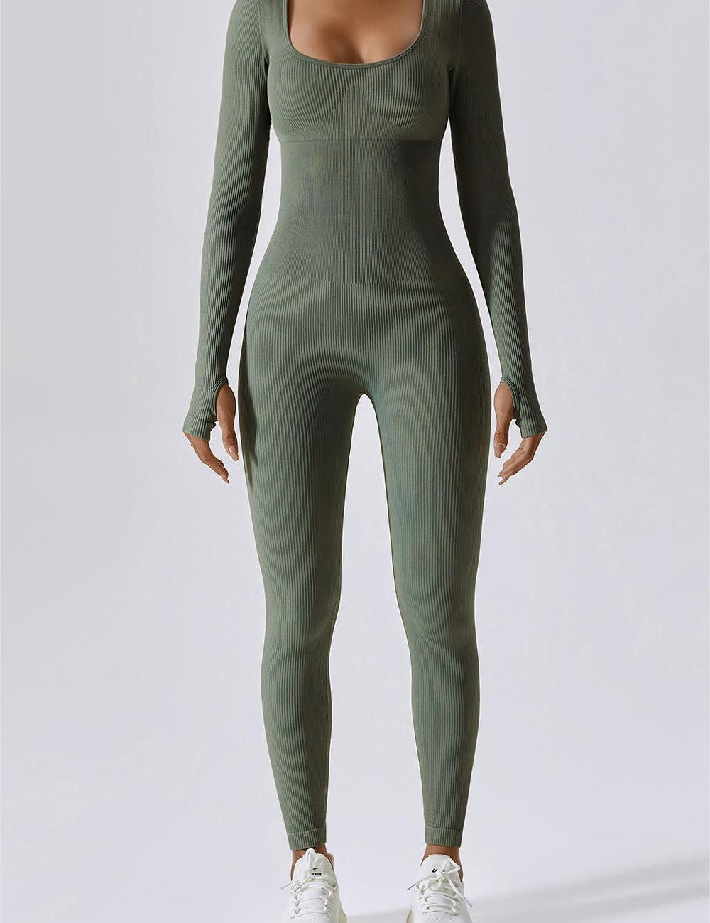 Fitted Seamless Long Sleeve Jumpsuits by bornfocus