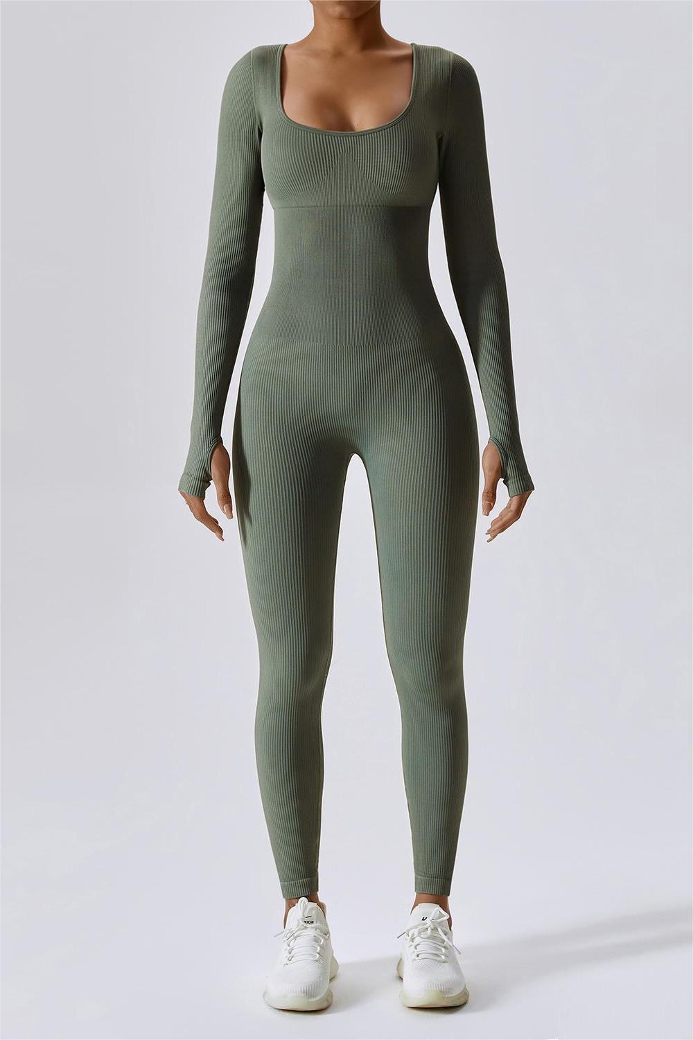 Fitted Seamless Long Sleeve Jumpsuits by bornfocus