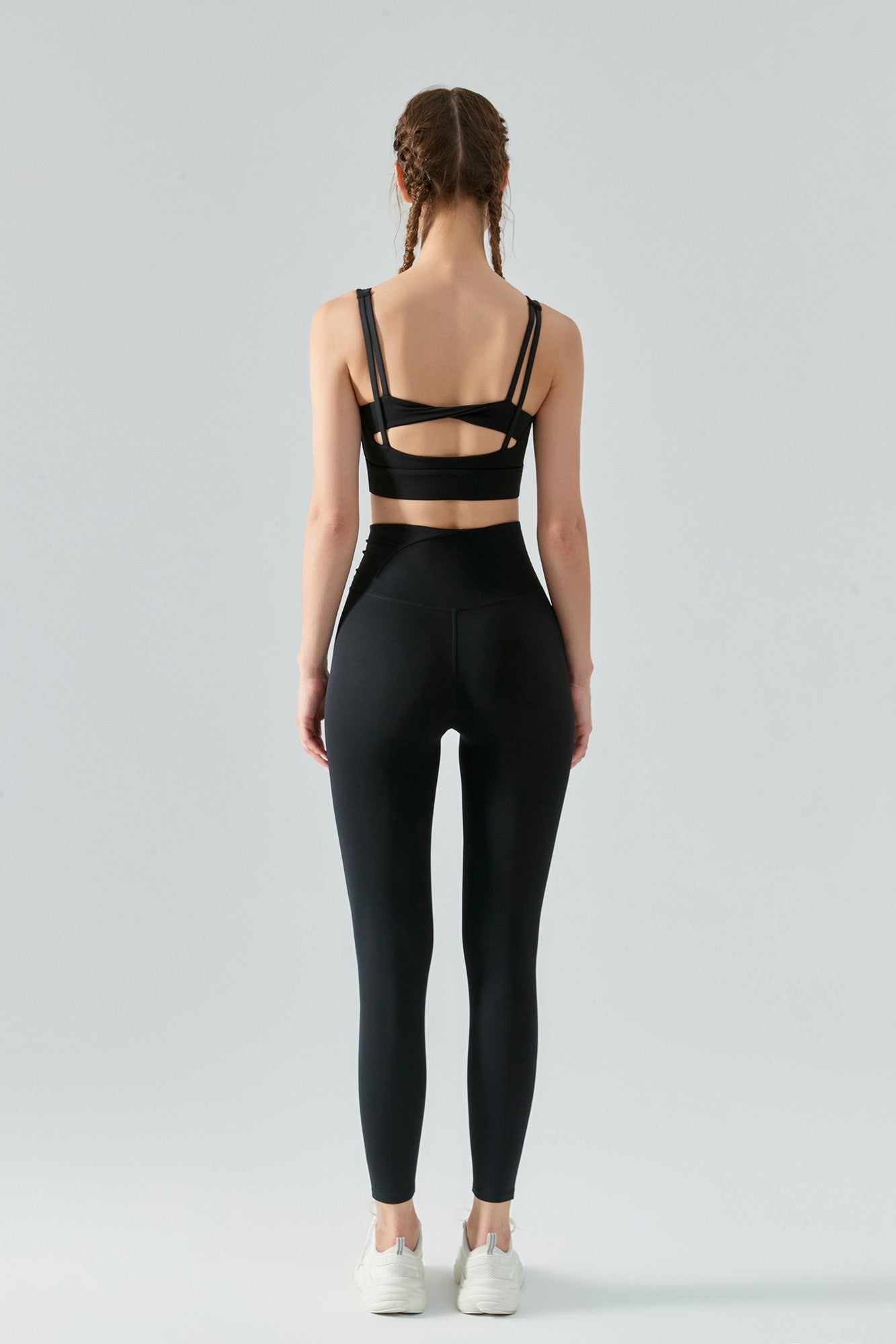 Side Ruched Asymmetrical Waistband Leggings by bornfocus