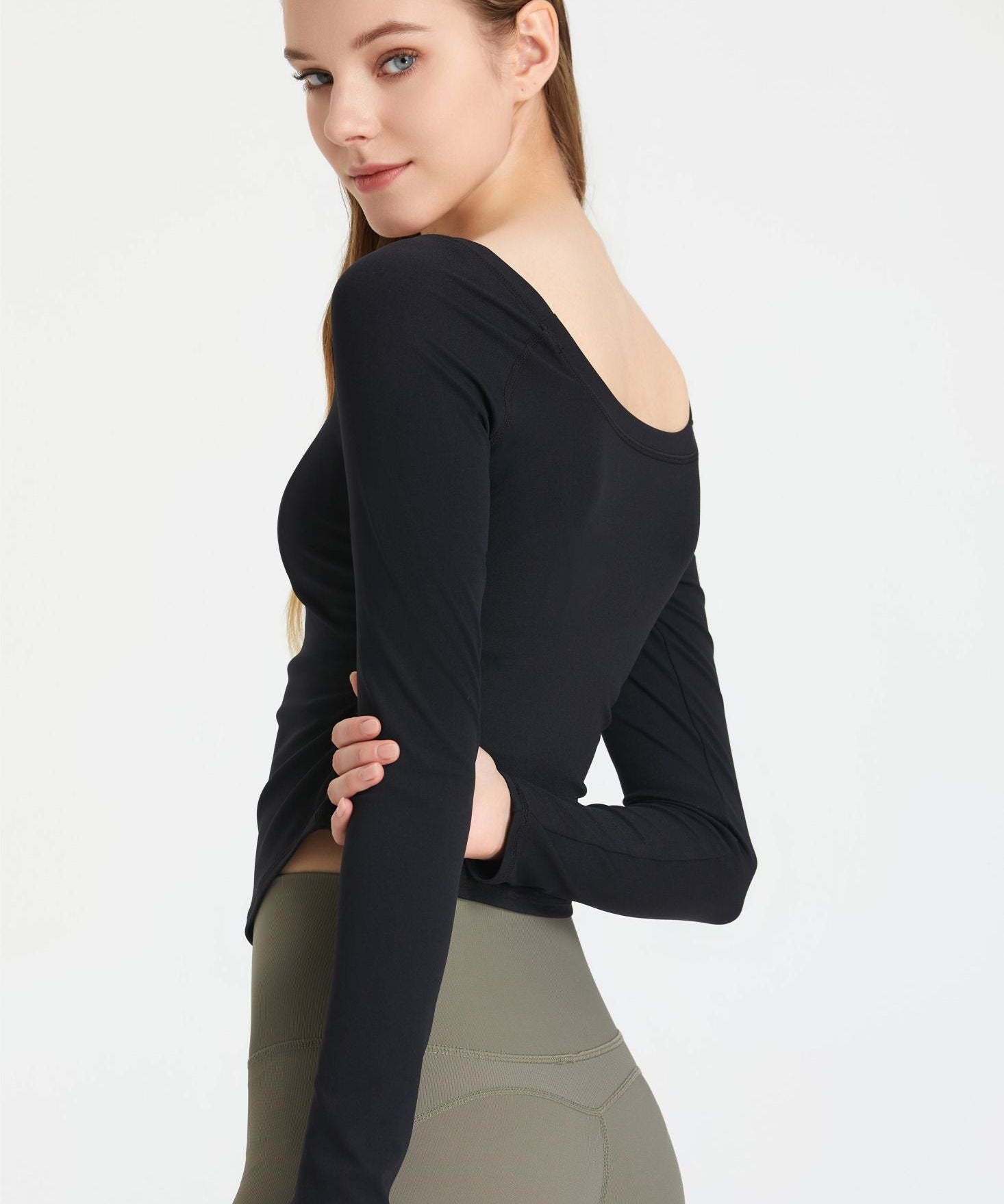 Side Ruched Long Sleeve Top by bornfocus